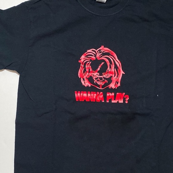 Child’s Play Black T-Shirt “ Wanna Play?” - Picture 2 of 2